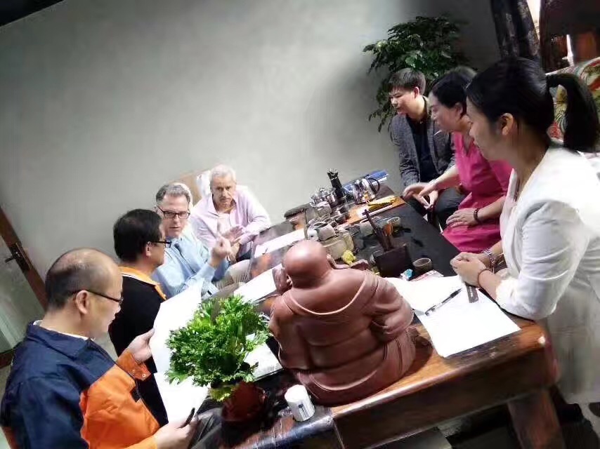 阿里大師工程師與意大利**工程師討論現場